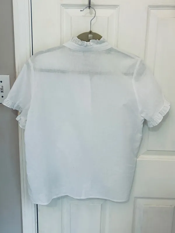 NWT!! Mustard Seed Play It Cool Short Sleeve Ruffle Trim Linen Blend Top - Image 7
