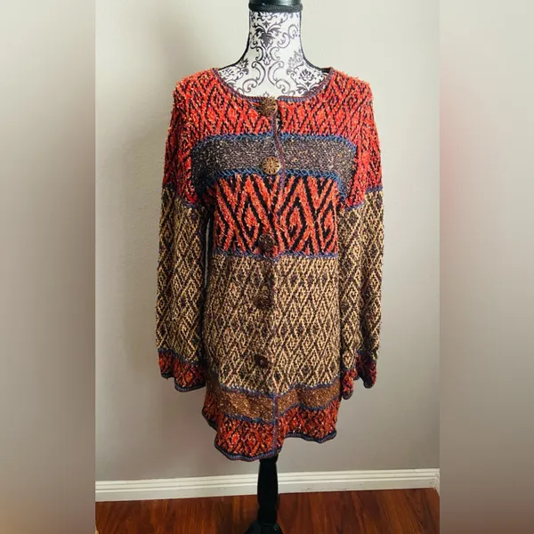 COLDWATER CREEK Multi pattern cardigan sweater - Image 2