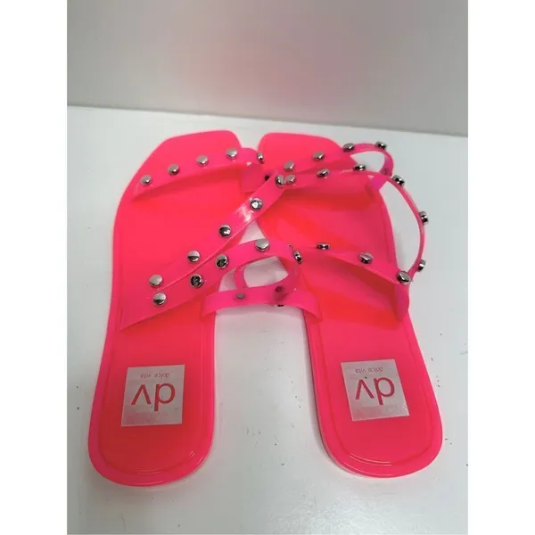 Dolce Vita Jelly Sandals Womens Size 6 Neon Pink‎ Slip On Shoes NEW - Image 7