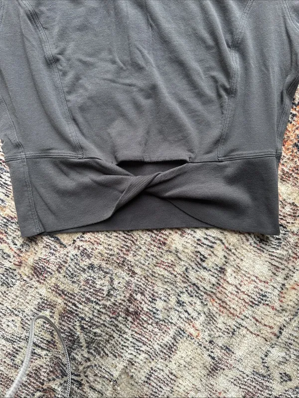 Lululemon Cropped Nulu Twist-Hem Short-Sleeve Shirt - Image 3