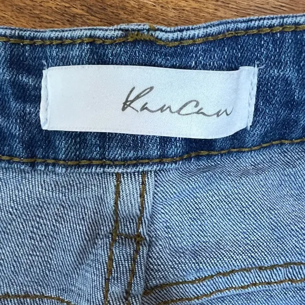 KanCan Jeans Womens 11/29 Blue Girlfriend Mid‎ Rise Distressed Denim Button Fly - Image 9