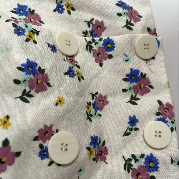 Women's Zara Linen Blend Floral Print Cottage Festival Crop Top Size Large White - Image 2