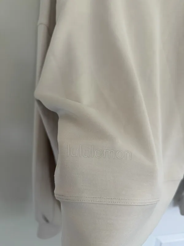 Lululemon Softstreme Perfectly Oversized Cropped Crew Mojave Tan Cream 8 Lounge - Image 9