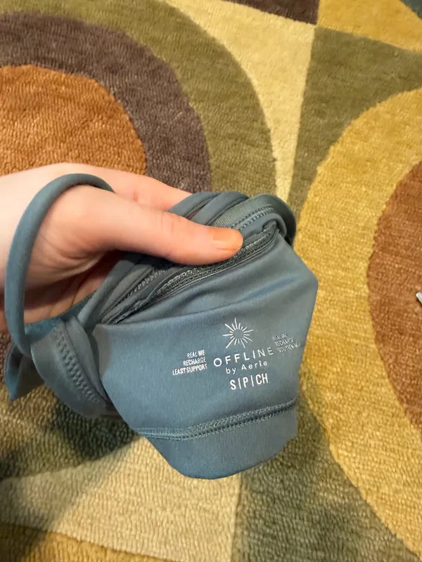 Offline by Aerie Real Me Least Support Longline Sports Bra / Crop Tank Olive S - Image 4