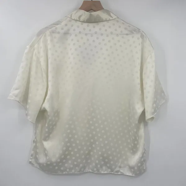 Vintage 90s Victorias Secret Gold Label 2 Piece Pajama Set Ivory Polka Dot NEW M - Image 3
