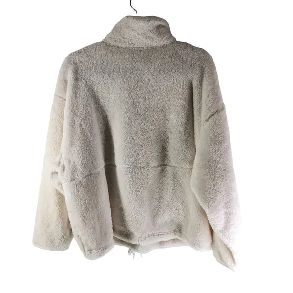 All In Motion Womens High Pile Fleece Pullover Jacket 1/4 Zip White XL - Image 5