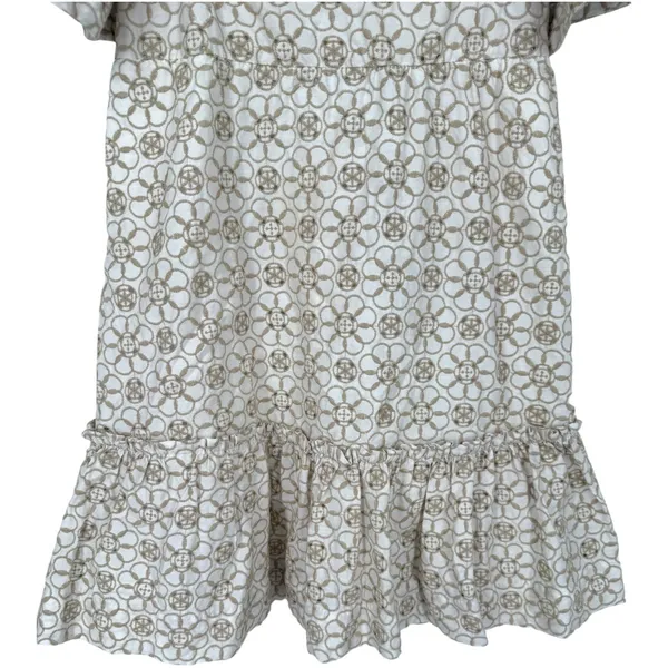 Anthropologie Maeve Smocked Tunic Floral‎ Embroidered Mini Dress Ivory Size XXS - Image 12