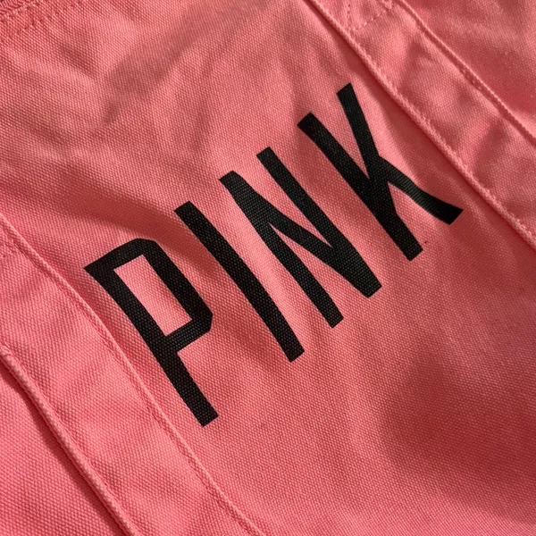 PINK Victoria's Secret Neon Pink Canvas Duffle Bag - Image 2