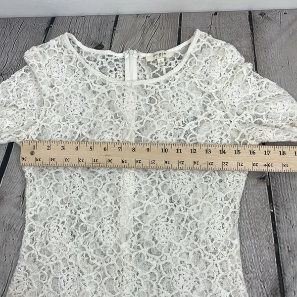 Umgee Lace Top Womens Scalloped Hem Boho Top Size Small Ivory White - Image 13