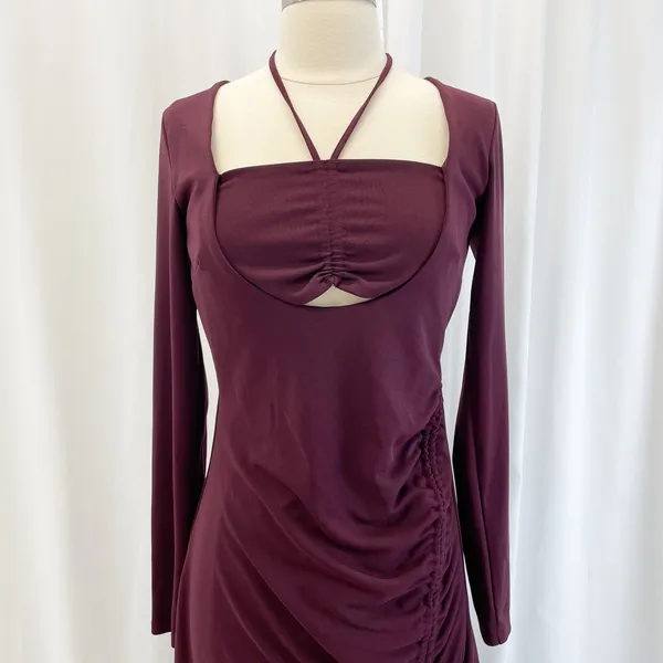Nicholas Noel Womens US 4 Gown Maxi Dress Purple Center Cutout Special Occasion‎ - Image 6