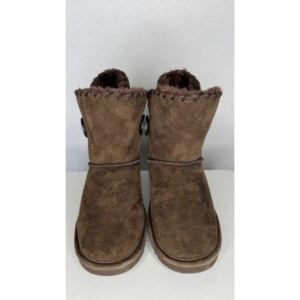 1990s–2000s Lamo Essential Shearling Suede Button Boots 7.5/8 Brown - Image 10