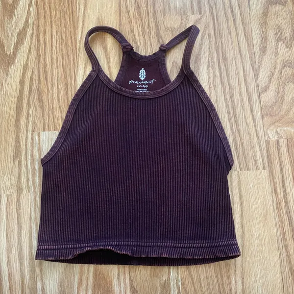 Free People Movement NEW Happiness Runs Crop Tank in Vintage Redood - M/L - Image 3