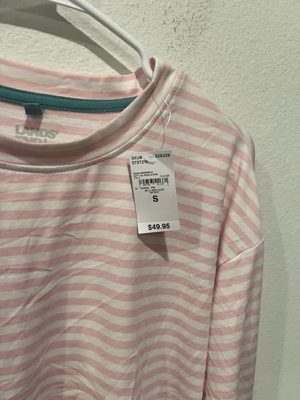 Pink Striped PJ Top by Lands End - Image 2