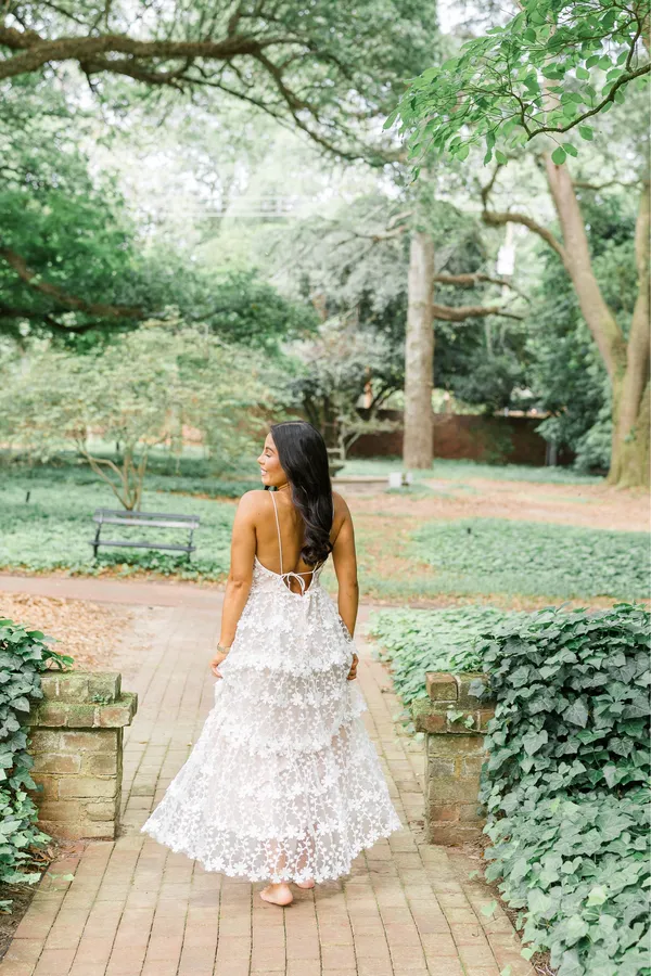 Endless Rose White Lace Tiered Maxi Dress - Spaghetti Straps - Image 4