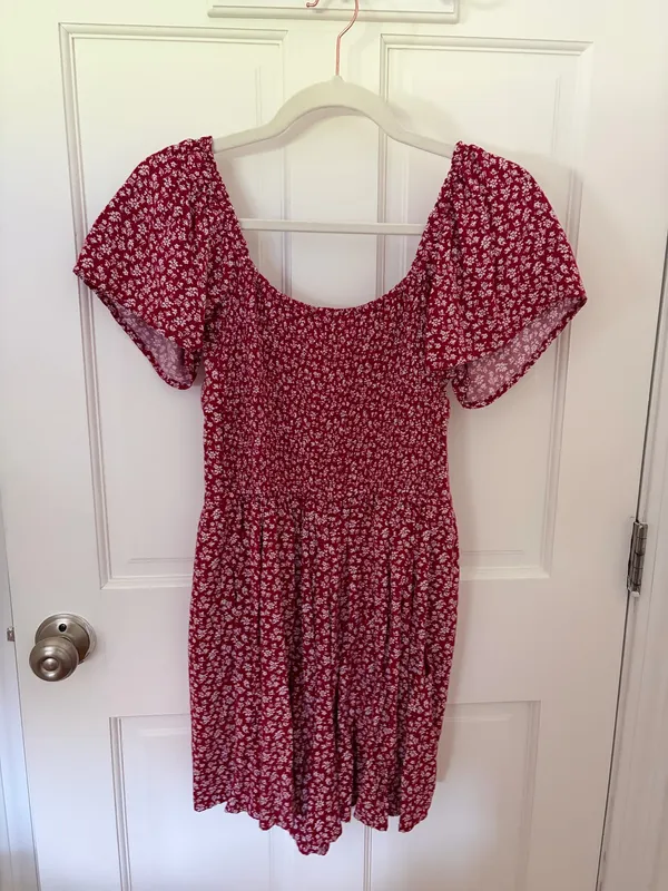 Hollister Red Floral Romper - Image 2