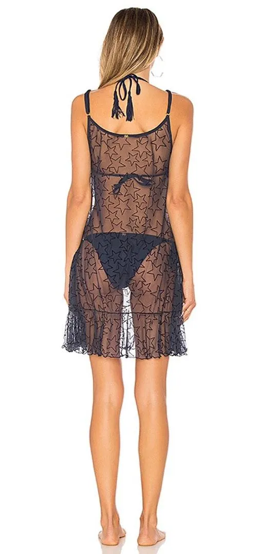 PilyQ Starry Dress in Starlight Swim Coverup Navy - Image 2