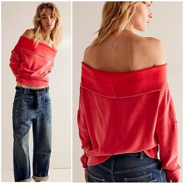 Free People Red Racer Not the Same Tee L - Image 2