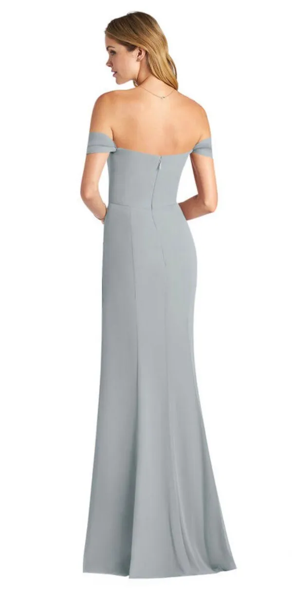 Azazie Grey Blue Formal Dress - Image 2