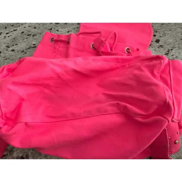 Victoria's Secret PINK Neon Hot Pink Studded Rhinestone Full Size Y2K Backpack - Image 7