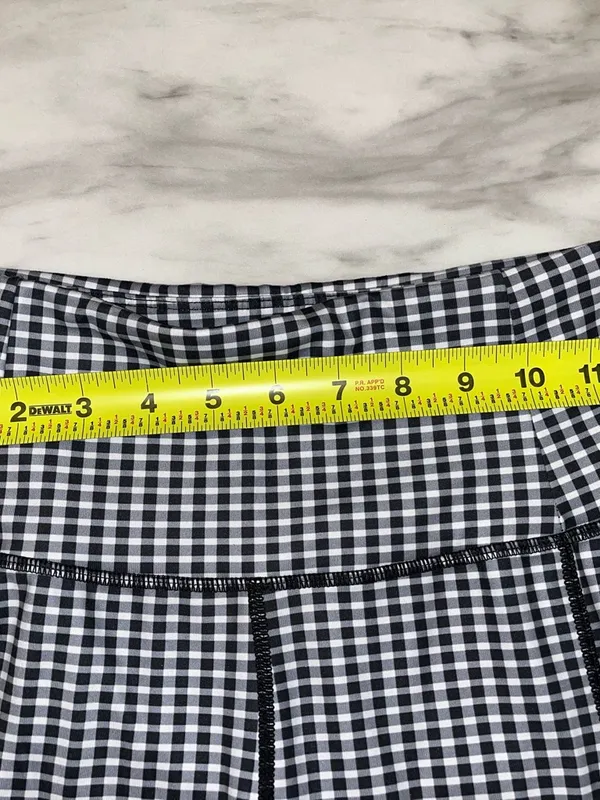 Black White Gingham Leggings Athletic Yoga Pants Small Checkered - Image 4