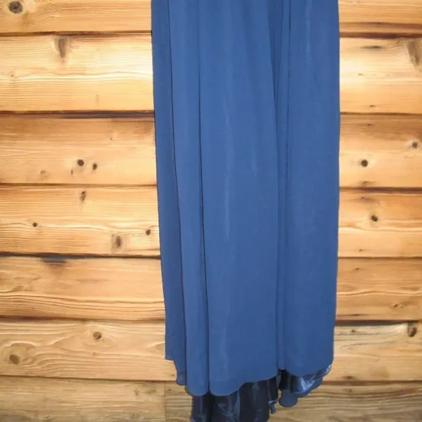 NWT Mac Duggal 55147 Navy Bejeweled Neckline Pleated Chiffon Gown MISMARKED SIZE - Image 10