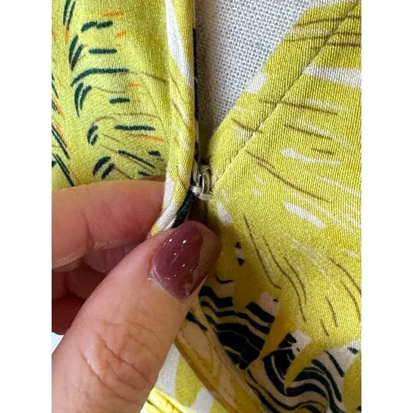 Dress Forum Wrap‎ Dress Womens M Yellow Floral Tropical Short Sleeve Mini - Image 8