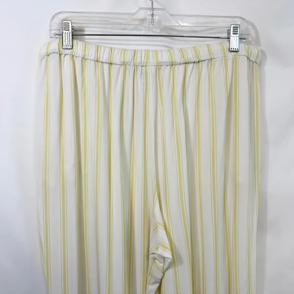 Martha Stewart Large Pajama Set Yellow White‎ Striped Rayon Short Sleeve 497 - Image 11