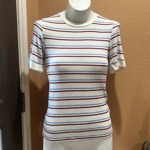 Frame striped short sleeve Ribbed t-shirt - Image 3