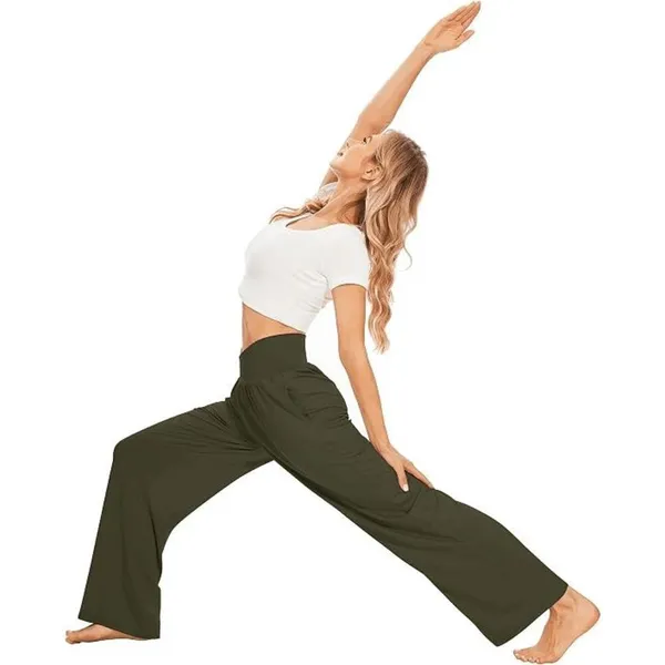 TARSE Olive Green Comfy Crossover Waist Stretchy Lounge Pants XL - Image 10