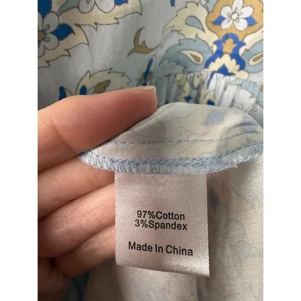 Tuckernuck Blue White Floral Shirt Dress Sleeveless Preppy‎ Resort M - Image 10