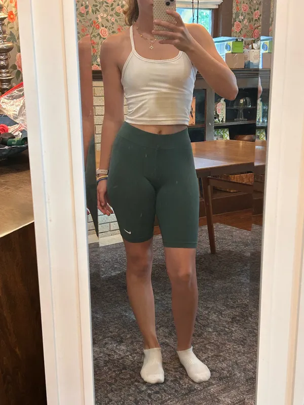 Green Nike Biker Shorts High-Rise - Image 5