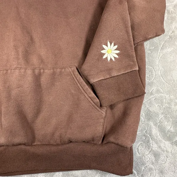 Women's Dandy Worldwide Make A Wish Oversized Lux Hoodie Large Chocolate Brown - Image 3