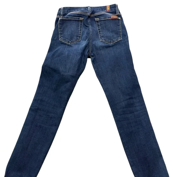 7 For All Mankind Women’s Dark Blue Ankle Straight Jeans With Frayed Hem 25 - Image 7