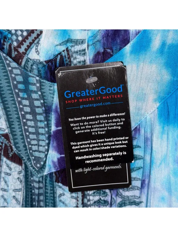 GreaterGood Blue Patterned 2X Tunic Top NWT - Image 4