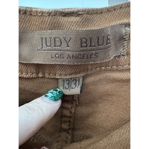 Judy Blue Jeans Womens‎ 13/31 Brown Garment Dyed Wide Leg Crop High Waist #J13-7 - Image 4