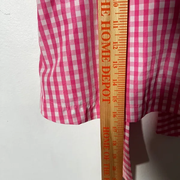 Revolve J.O.A. Los Angeles Top Medium Pink Gingham One Shoulder - Image 5