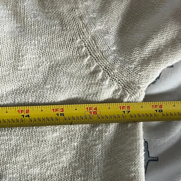 Velvet‎ Torie Linen Cotton Polo Knit Top Moon White Women Medium - Image 5