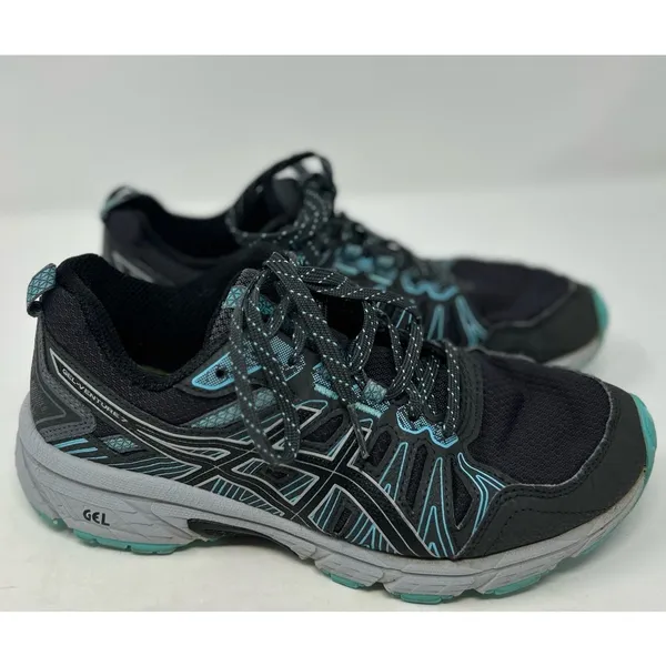 Asics Women's Light Blue‎ Gray Canvas Gel Venture 7 Sneakers Size 6 - Image 2