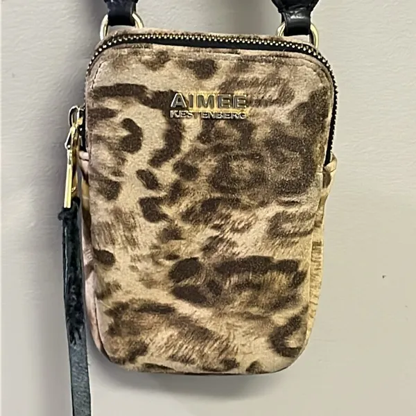 Aimee Kestenberg Animal Print Leather Just Saying Stadium Wallet Mini Crossbody - Image 4