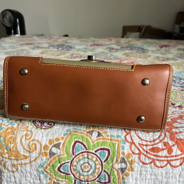 Dooney & Bourke Vintage Small AWL Satchel Taupe Brown - Image 8