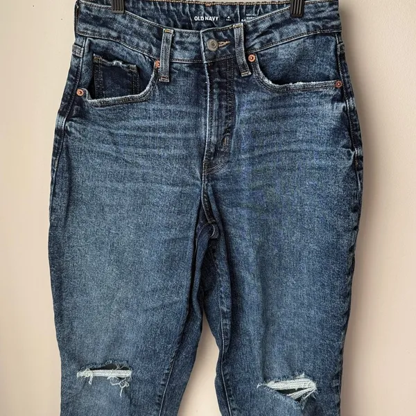 Old Navy High Rise OG Straight Secret Slim Pockets 80s Acid Wash Denim - Image 2