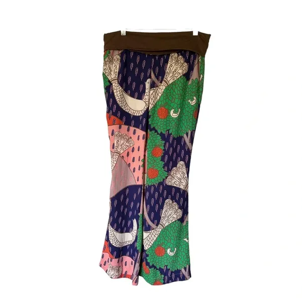 Judith March Boho Bohemian Palazzo Chiffon Abstract Pants Large - Image 3