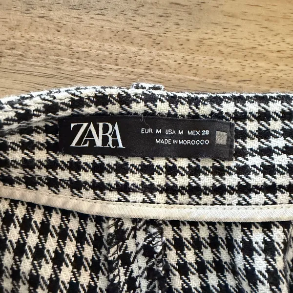 Zara Houndstooth High Waisted Sailor Style Shorts Old Money Quiet Luxury Sz Med‎ - Image 6