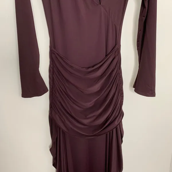 Babyboo Tahnee Maxi Dress Plum Womens Cutout Longsleeve BodyCon Size Medium - Image 13