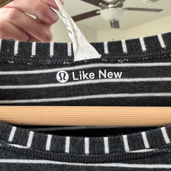 🛎️ Clearance Lululemon To The Point Long Sleeve Heathered Black & White Stripe - Image 5