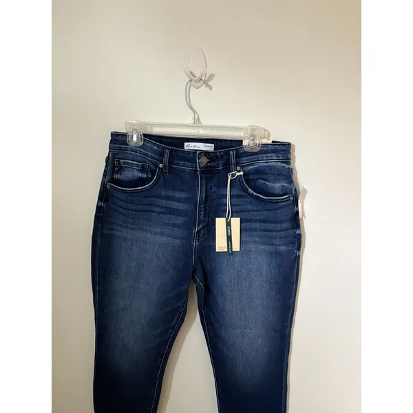 KanCan Curvy High Rise Skinny Denim Jeans 30x28 NEW Side Slit Hem Stretch - Image 2