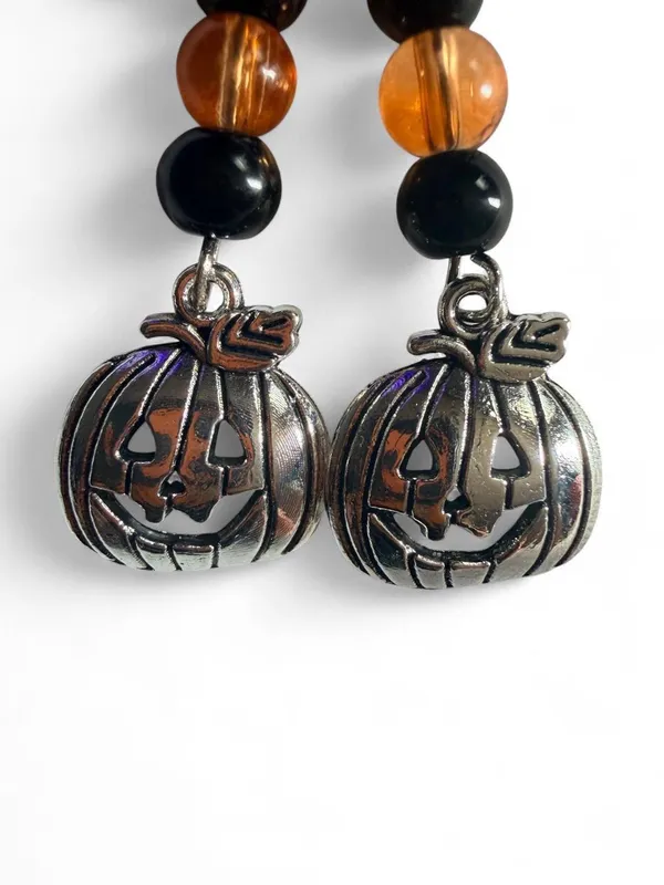 Handmade Halloween Pumpkin Jack-O’-Lantern Earrings 🎃 - Image 4