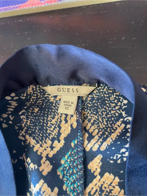 Guess Navy & Teal Snake-Print Kimono Blazer - Image 2