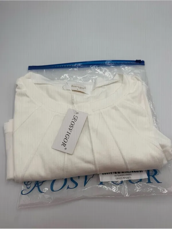 Rosvigor Women’s White Pleated Short Sleeve Blouse Top Size Large NWT - Image 7