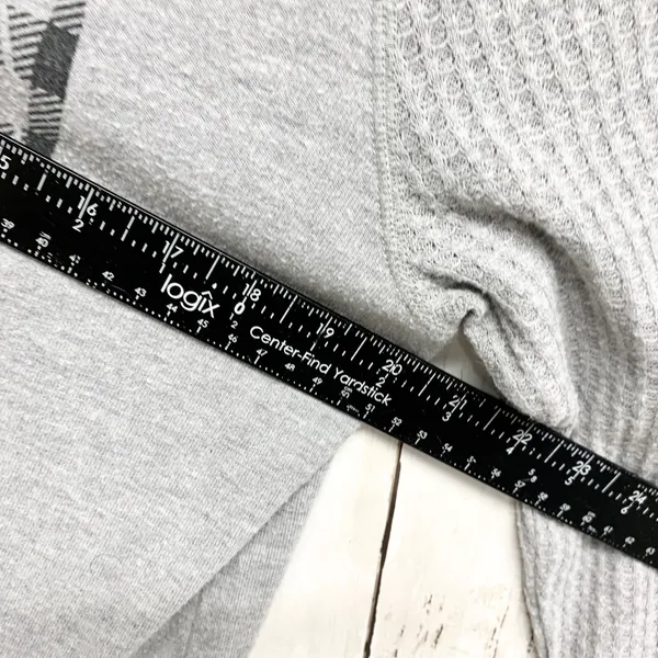 Modern Canvas Pumpkin Graphic Waffle Knit Womens Size L Grey‎ Fall Farmhouse Top - Image 5
